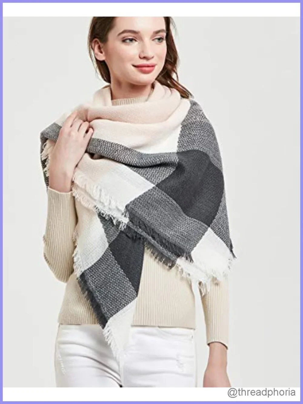 Wool Knit Square Scarf Shawl Wrap 55x55 Women Winter
